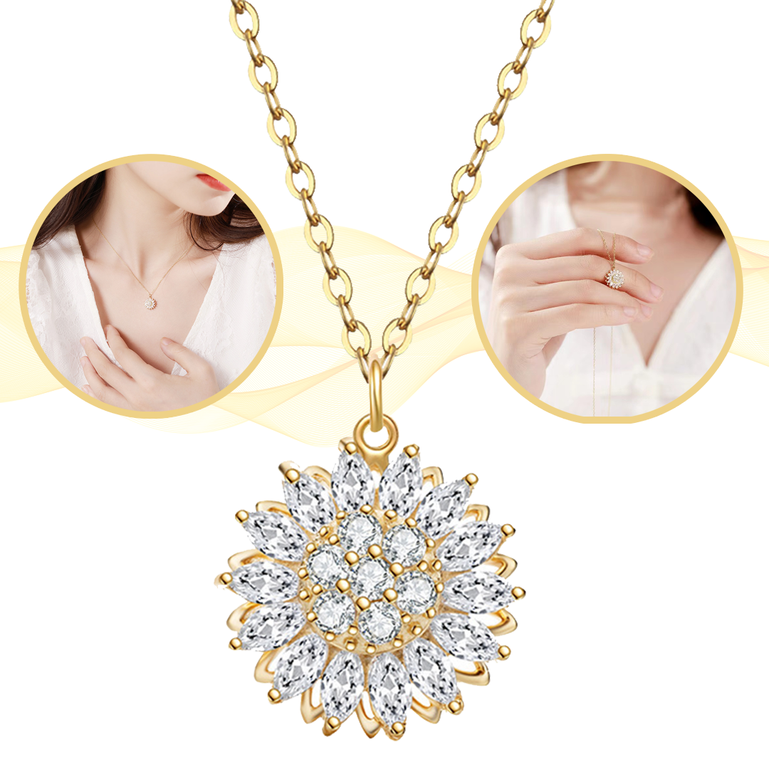 Collar Giratorio de Girasol: Amor y Luz