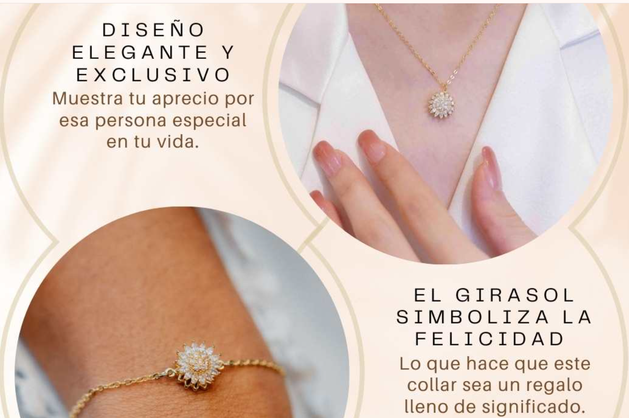 Collar Giratorio de Girasol: Amor y Luz